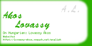 akos lovassy business card